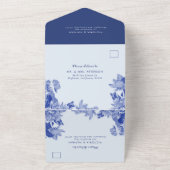 ライトブルーエレガントロータスフローラチノワセリー オールインワン招待状 (外側)