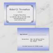 ライトブルーエレガント情報プロファイルカード 予約カード (正面/裏面)