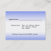 ライトブルーエレガント情報プロファイルカード 予約カード (裏面)