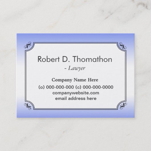 ライトブルーエレガント情報プロファイルカード 予約カード (正面)