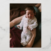 ライトブルーエレガント書道バプテスマ金ゴールド 箔招待状 (裏面)