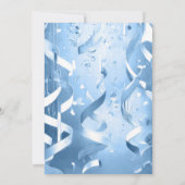 ライトブルーエレガント正午の年のイブパーティー 招待状 (裏面)