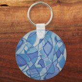ライトブルーオリジナル抽象芸術アートワークKara Willis キーホルダー (正面)