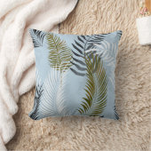 ライトブルーオリーブハワイアン熱帯枕 クッション (ブランケット)