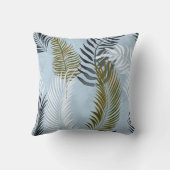 ライトブルーオリーブハワイアン熱帯枕 クッション (裏面)