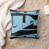 ライトブルーオンブラッククラシックモザイク地中海のラ クッション (ブランケット)