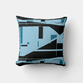 ライトブルーオンブラッククラシックモザイク地中海のラ クッション