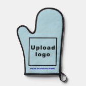 ライトブルーオーブンミットのビジネス名とロゴ 鍋つかみ (正面)