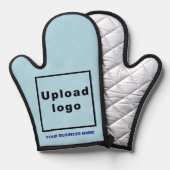 ライトブルーオーブンミットのビジネス名とロゴ 鍋つかみ (正面/裏面)