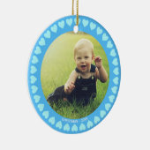 ライトブルーカスタムのクリスマスにハートの男の子 セラミックオーナメント (右)