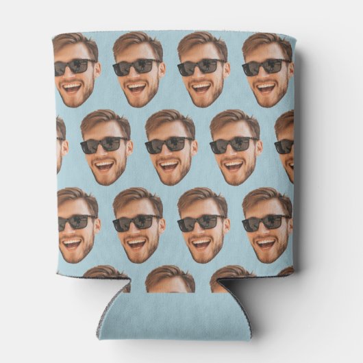 ライトブルーカスタムのフォトパーティーサプライの顔 缶クーラー (裏面)