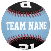 ライトブルーカスタムのプレイヤーの写真の名前と番号 ソフトボール (正面)