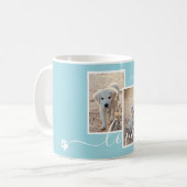 ライトブルーカスタムの写真と名前&ラブ文字 コーヒーマグカップ (正面左)