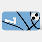 ライトブルーカスタムバスケットボール選手ナンバースポーツ Case-Mate iPhoneケース (裏面 (横))