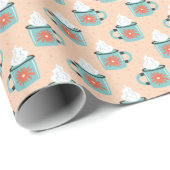 ライトブルーカップシームレスパターン。 ラッピングペーパー (ロールコーナー)