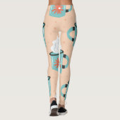 ライトブルーカップシームレスパターン。 レギンス (裏面)