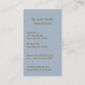 ライトブルーカドゥセウスフェイクゴールドフォイルストライプメディカル 名刺 (裏面)