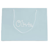 ライトブルーカラーベビーシャワー抱き枕 ラージペーパーバッグ (正面)