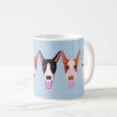 ライトブルーカートゥーンポデンコドッグ顔 コーヒーマグカップ (正面右)
