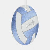 ライトブルーガーリーキープサバレーボール メタルオーナメント (正面右)