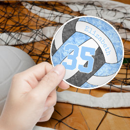 ライトブルーガーリーブラックバレーボールチームカラー シール