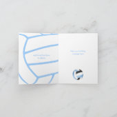 ライトブルーガーリーブラックバレーボール誕生日 カード (内部)