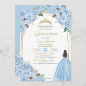 ライトブルーキンセアニェラドエレガントレスバラフローラ 招待状 (正面/裏面)