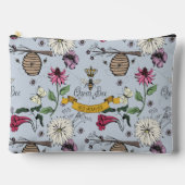 ライトブルークイーンビー&金ゴールドクラウンマ最高のマイバー アクセサリーポーチ (正面)