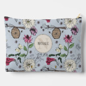 ライトブルークイーンビー&金ゴールドクラウンマ最高のマイバー アクセサリーポーチ (裏面)