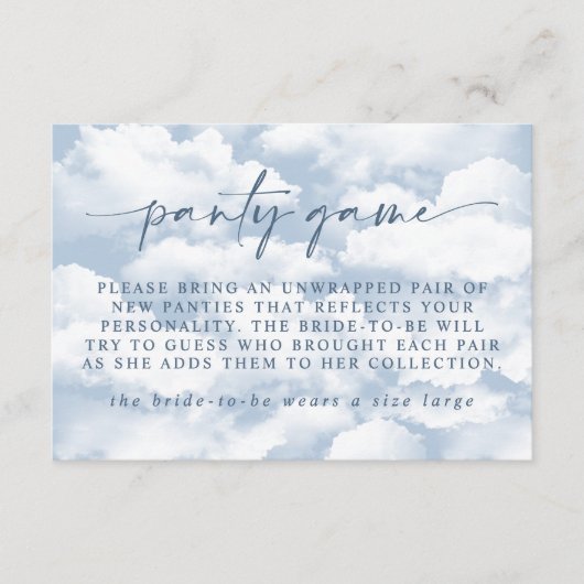 ライトブルークラウドバチェロレッテパンティゲームカード エンクロージャーカード (正面)