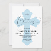 ライトブルークロス《キリスト教》洗礼式や命名式招待 招待状 (正面)