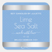 ライトブルークールシルバーエフェクトライム海塩ラベル スクエアシール (正面)