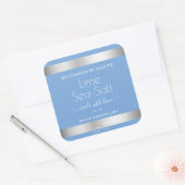 ライトブルークールシルバーエフェクトライム海塩ラベル スクエアシール (封筒)