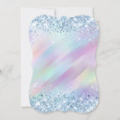 ライトブルーグリッターアクアパープルホログラフスウィート16 招待状 (裏面)