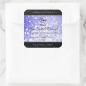 ライトブルーグリッター製品のパッケージロゴラベル スクエアシール (バッグ)