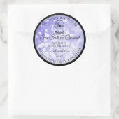 ライトブルーグリッター製品のパッケージロゴラベル ラウンドシール (バッグ)