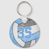 ライトブルーグレーガールズバレーボールクラブ名 キーホルダー (正面)