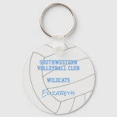 ライトブルーグレーガールズバレーボールクラブ名 キーホルダー (裏面)