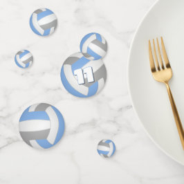 ライトブルーグレーチームカラーキッズバレーボールパーティー コンフェッティ