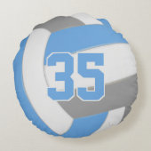 ライトブルーグレーバレーボールのスポーツルームのデッキ ラウンドクッション (裏面)