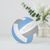 ライトブルーグレーバレーボール誕生日パーティー 案内状 (スタンド正面)