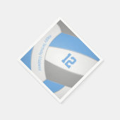 ライトブルーグレーバレーボール選手のハッピーバースデー スタンダードカクテルナプキン (角)