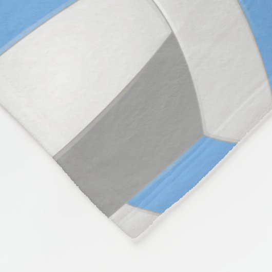 ライトブルーグレー私はバレーボールの文字パターン大好き フリースブランケット (角)