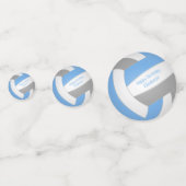 ライトブルーグレー10代の子供用バレーボール誕生日 コンフェッティ (正面)