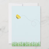 ライトブルーコウノトリ赤ちゃん 招待状 (裏面)