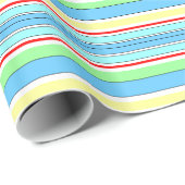 ライトブルーコンボストライプー ラッピングペーパー (ロールコーナー)