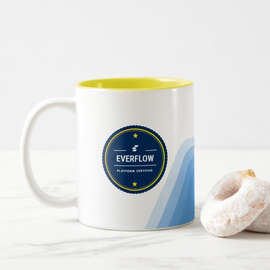 ライトブルーコーヒー/ティーマグカップ ツートーンマグカップ (ドーナツ)