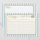ライトブルーゴールド ブライダルシャワーレシピ カード (正面/裏面)