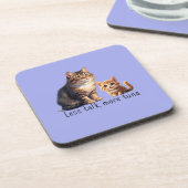 ライトブルーサッシキャットテーマ懸命プラスチックコースター コースター (左側)