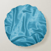 ライトブルーサテンラウンド装飾用クッション ラウンドクッション (裏面)